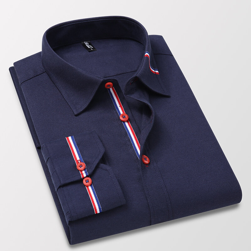 Dudalinas Mode Marke Kleidung Herren Langarm Hemd 2021 Slim Fit Hemd M-5XL Casual Shirt Männer Kleidung Oxford Dekoration
