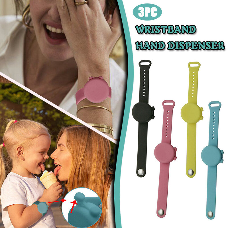 Bracelet distributeur de main désinfectant pour les mains distribution de gel de silice portable distributeur pompes désinfectant bracelets poignet