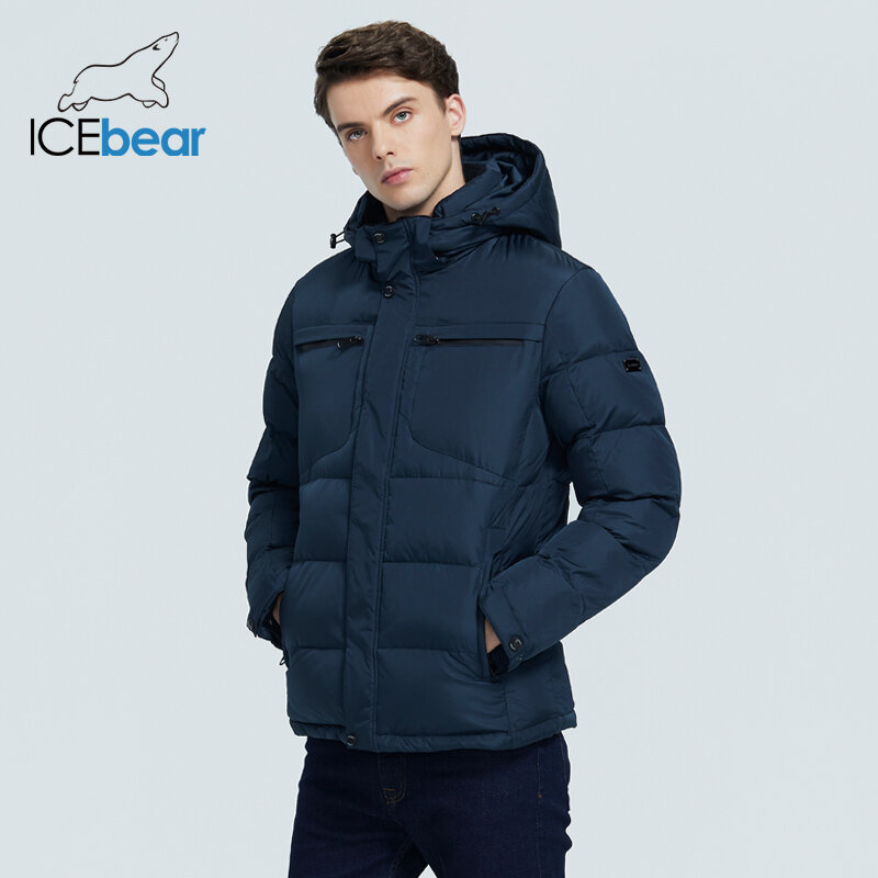 ICEbear 2021 winter new casual and fashionable men's cotton-padded jacket warm and windproof men's coat brand clothing MWD20940D