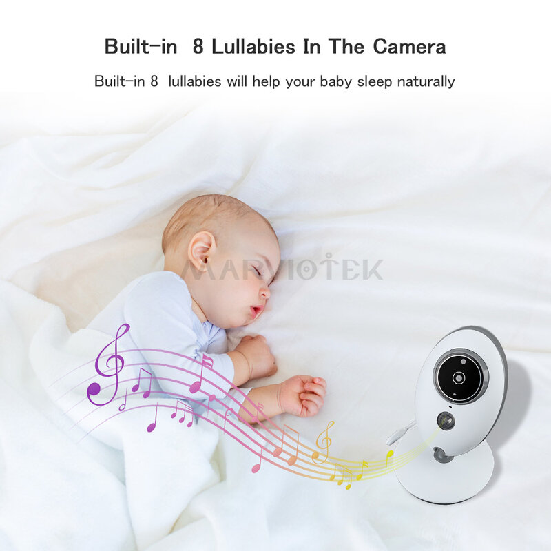 Babyphone vidéo sans fil VB605, caméra de surveillance pour bébé, interphone Audio/vidéo IR, surveillance de la température, babyphone, musique, nounou