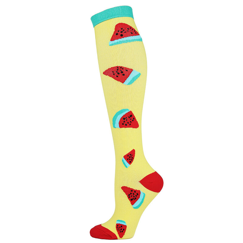 Sports Compression Socks Fruit Animal Origin Multicolor Fun Socks Men and Women Outdoor Running Long Tube Socks Long Socks man