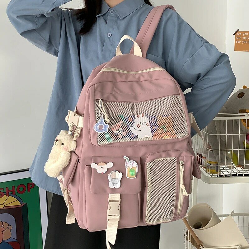 Cute Female Nylon Backpack Women Kawaii School Backpacks School Bags Waterproof Backpack Travel School Girls Backpacks  Bagpack