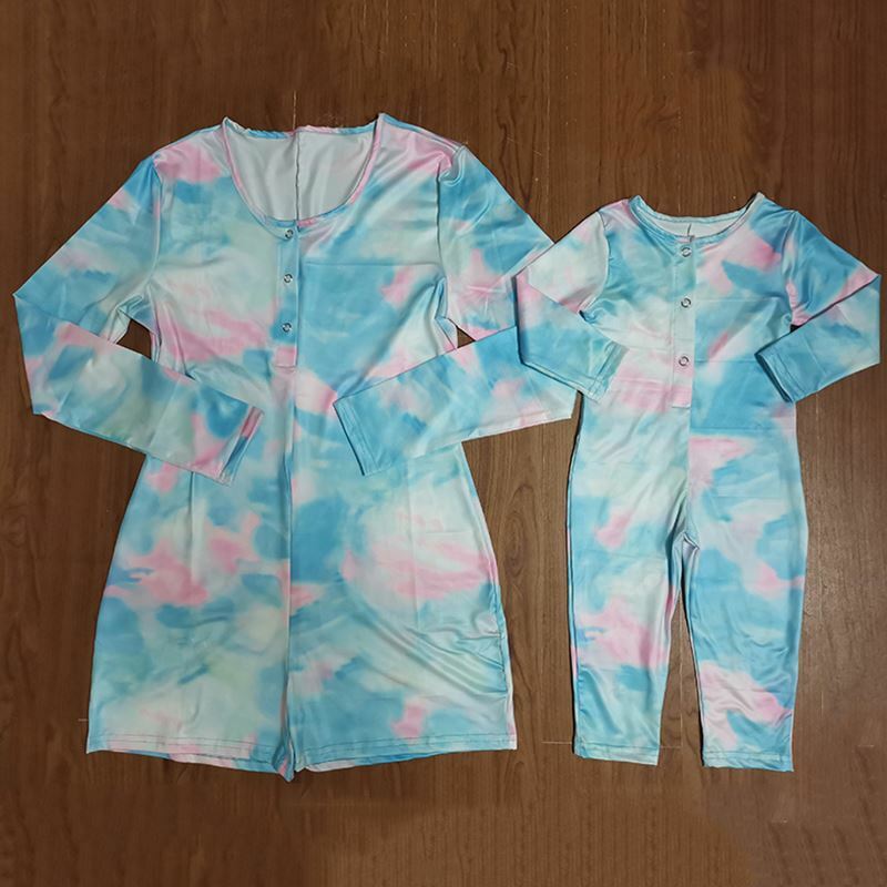 Wholesale Mommy And Me Pajama Onesies Long Sleeve Mother Daughter Family Matching Sleepwear Baby Rompers Kids Pajamas Jumpsuits