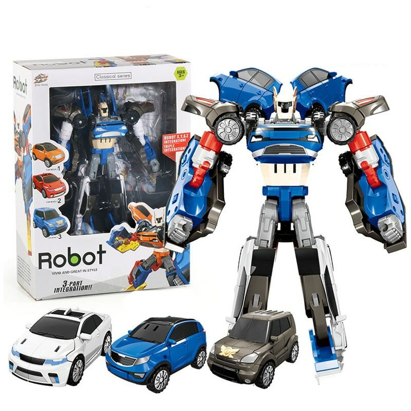 Geen Doos 3 In 1 Transformatie Robot Action Figure Speelgoed Auto Speelgoed Cartoon Animatie Model Set Voor Jongens Verjaardagen Geschenken
