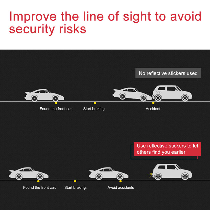 Set Targhe Adesivi Attenzione Mark Riflettente Nastro Auto Accessori Esterni Open-Segnale Striscia Riflettente di Sicurezza Vokmon 4pcs 