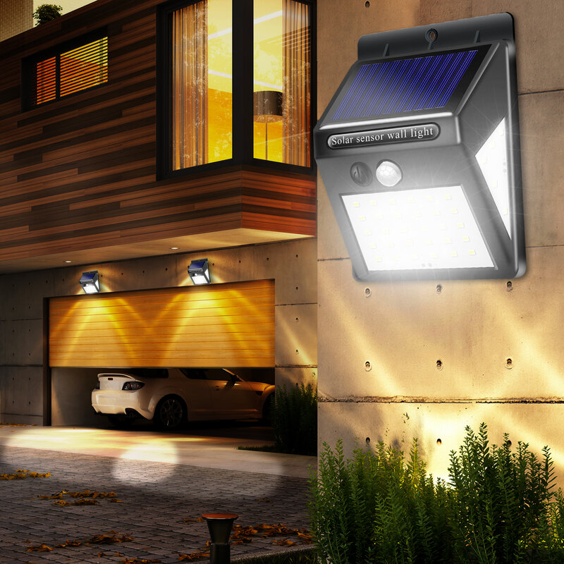 CHIZAO 40 LED Otdoor Lampada Da Parete Solare PIR Sensore di Movimento IP65 Impermeabile Lampade Da Giardino luce Solare Senza Fili Automatica di ricarica