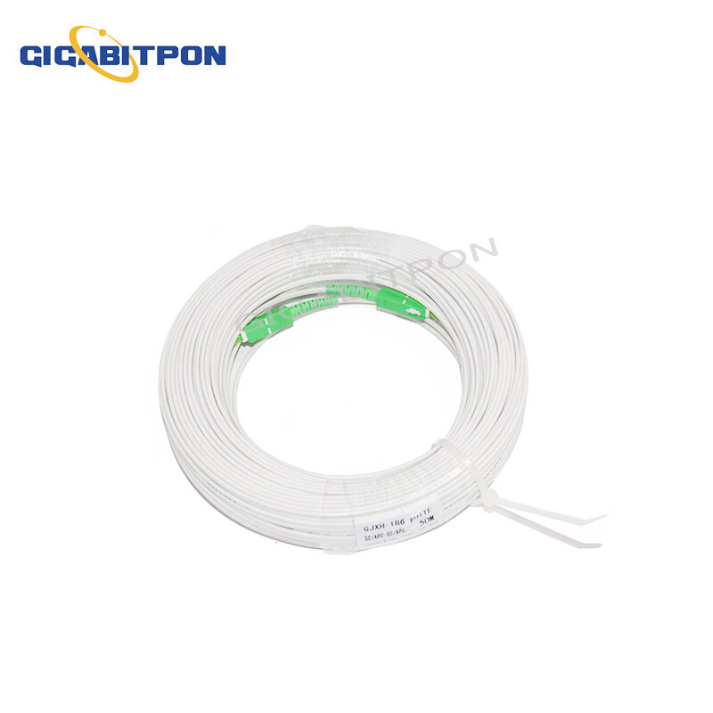 Wewnątrz i na zewnątrz kabel optyczny kryty 2 stali nierdzewnej 1-core fiber optic skoczek SC LC ST złącza FC tryb pojedynczy G675A1 30 metrów lon