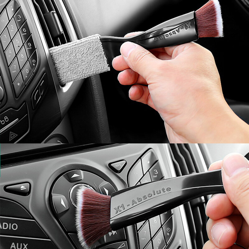 Double-ended Car Detailing Brush Auto Maintenance Cleaning Tools Dashboard Accessories Air-Conditioner Outlet Cleaning Brush