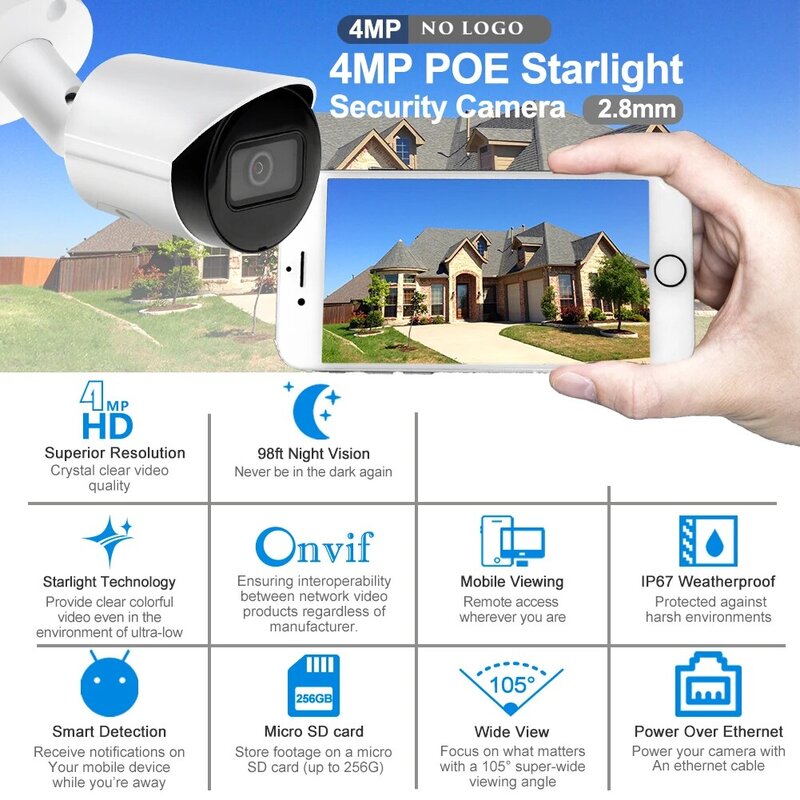 Dahua original IPC-HFW2431S-S-S2 4mp h.265 codec wdr sd cartão embutido ir poe ip67 fixo-focal bala câmera de rede.