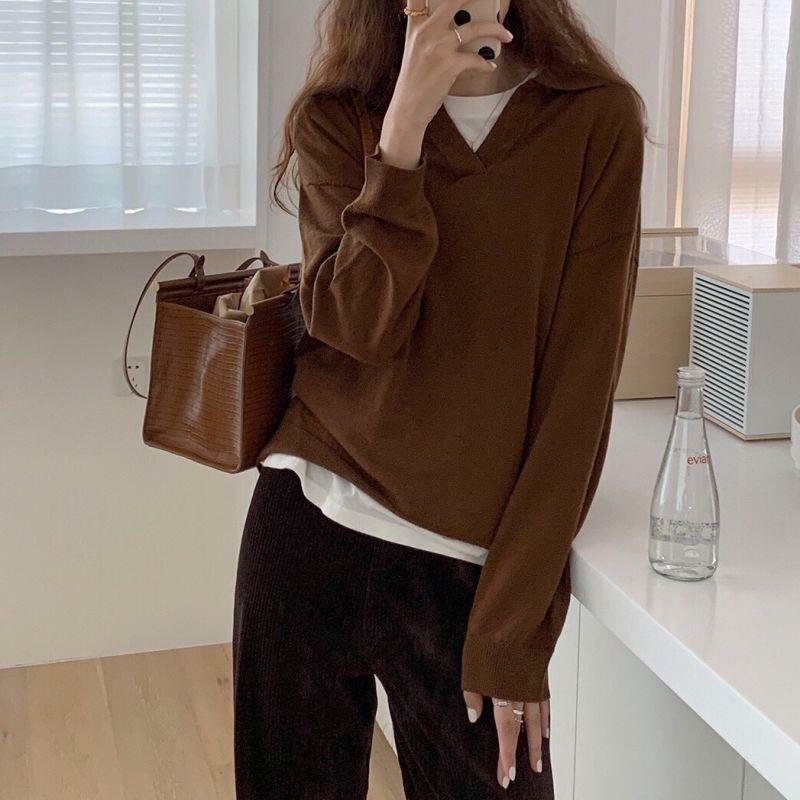 2021 Women Sweater Pullover Female Knitting Overszie Long Sleeve Loose Elegant Knitted Thick Outerwear Womens Winter Sweaters