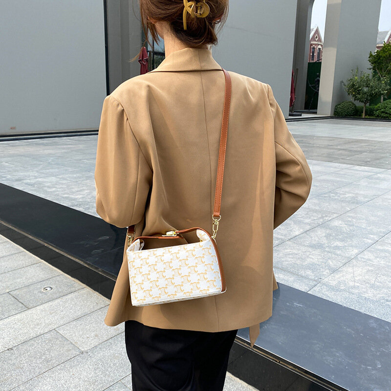 Сумка на плечо для женщин, новинка 2021, роскошная дизайнерская сумка-мессенджер в стиле ретро, маленькая квадратная сумка, кожаная женская су...