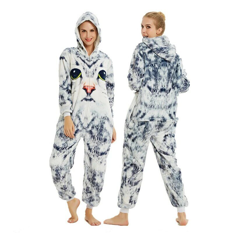 Inverno mulheres homens unisex adulto dos desenhos animados macacão animal pijamas unicornio unicórnio ponto kigurumi flanela nightie sleepwear cosplay