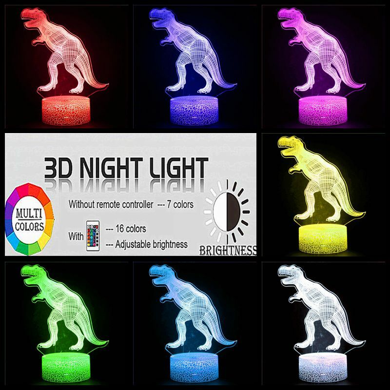 Children for dinosaur night light cute student desk lamp creative gift glowing toy night light girl bedroom decoration bedside