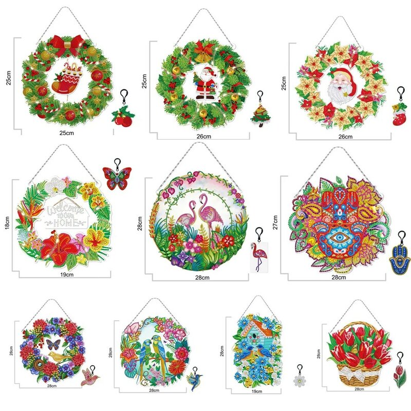 Diy Bloemen Krans Voor Raamdecoratie Met Led Acryl Diamant Krans Voor Deur Opknoping Kerst Decoratieve Kransen Geschenken