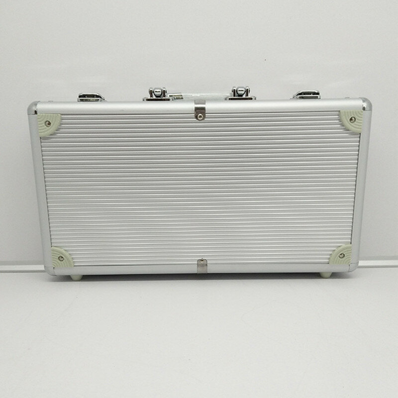 Caja de Herramientas ABS portátil, Maleta plata de aluminio de alta calidad, embalaje redondo, 39,5x2,5x6,5 cm, 300 piezas
