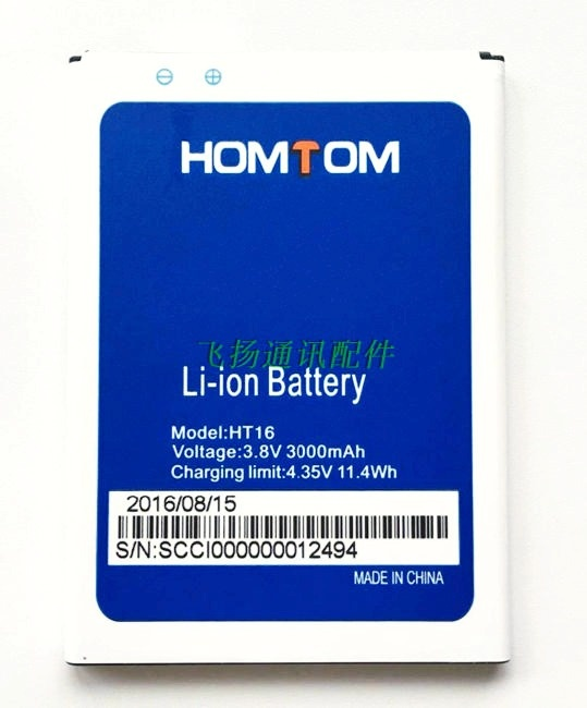 HOMTOM HT16 배터리 HOMTOM HT16 Pro 스마트 폰용 100% 오리지널 교체 용 3000mAh 리튬 이온 백업 배터리