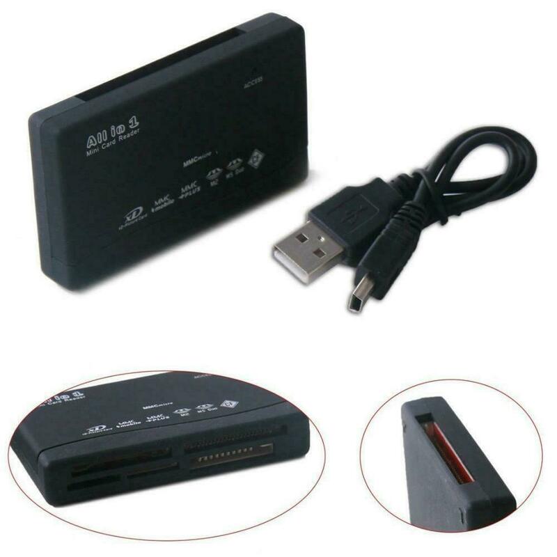 Pembaca Kartu Memori Menempel Semua Dalam Satu Slot USB Eksternal SD Mikro M2 MMC XD Penerima Cepat Kabel Koneksi Layar HD Data Kunci Kecepatan