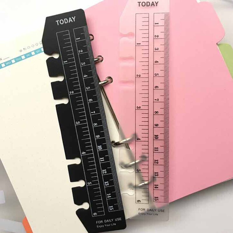 A5/A6/A7 6 Holes Ruler For Binder Planner Notebooks Office School Index Ruler Bookmark Notebooks Accessories