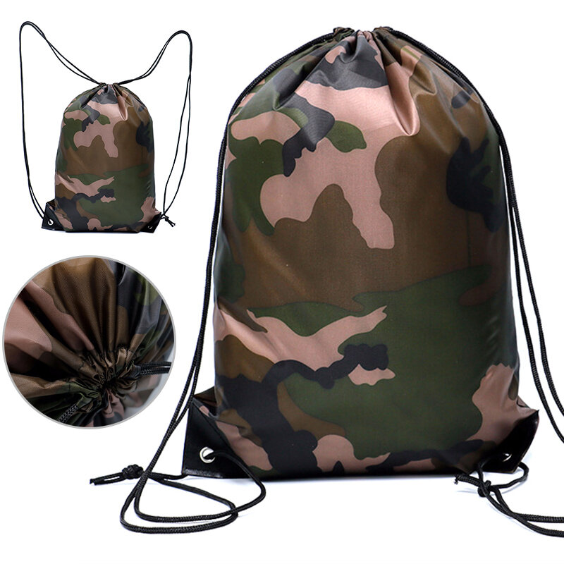 Mochila pequena unissex, bolsa leve com cordão para armazenamento na moda, para viagens e atividades ao ar livre