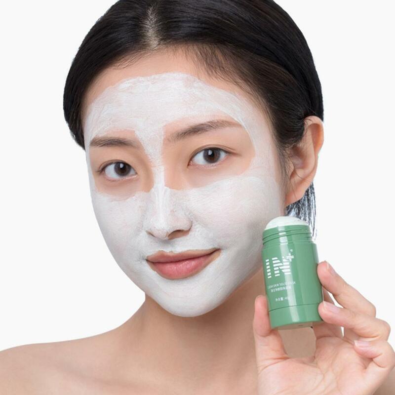 Máscara Stick té verde de Control de aceite berenjena acné profundo eliminar de la piel cuidado de limpieza máscara de la espinilla hidrata los poros máscara de barro Fi J4X3