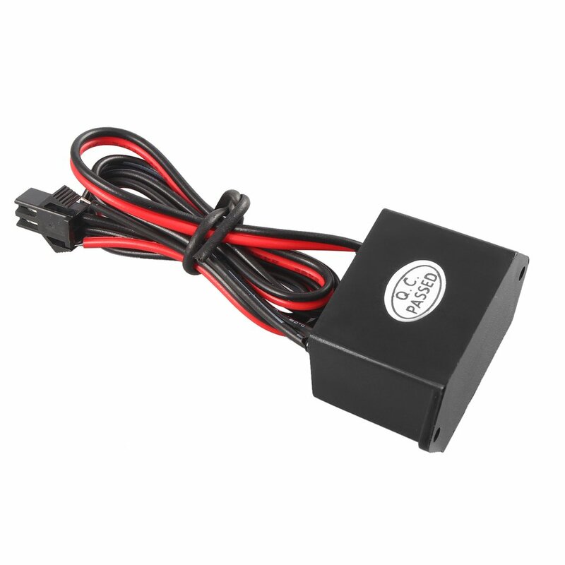 สีดำ12V DC To AC Inverter สำหรับ EL หลอดไฟ Electroluminescent 5M เมตร Led โวลต์ led