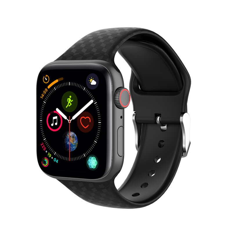 Correia de smart watch de silicone, textura 3d, pulseira de silicone para apple watch 4 5 band 44mm 40mm, iwatch 3 2 38mm 42mm, apple watch 5, acessórios