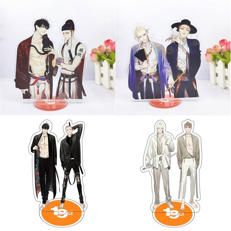Anime 19 dias acrílico dupla face decoração de mesa modelo de personagem dos desenhos animados