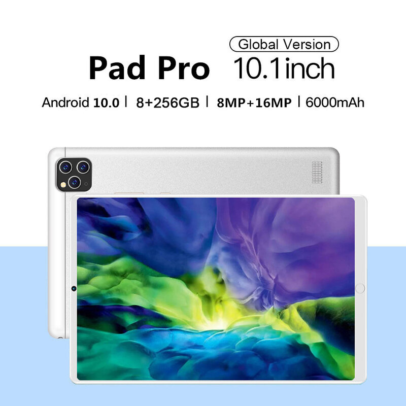 Pad Pro 10นิ้วแท็บเล็ต8GB RAM 256GB ROM Tablete MTK6797 10 Core Android 10 5G เม็ด dual Call GPS Google Play Type-C Tablette