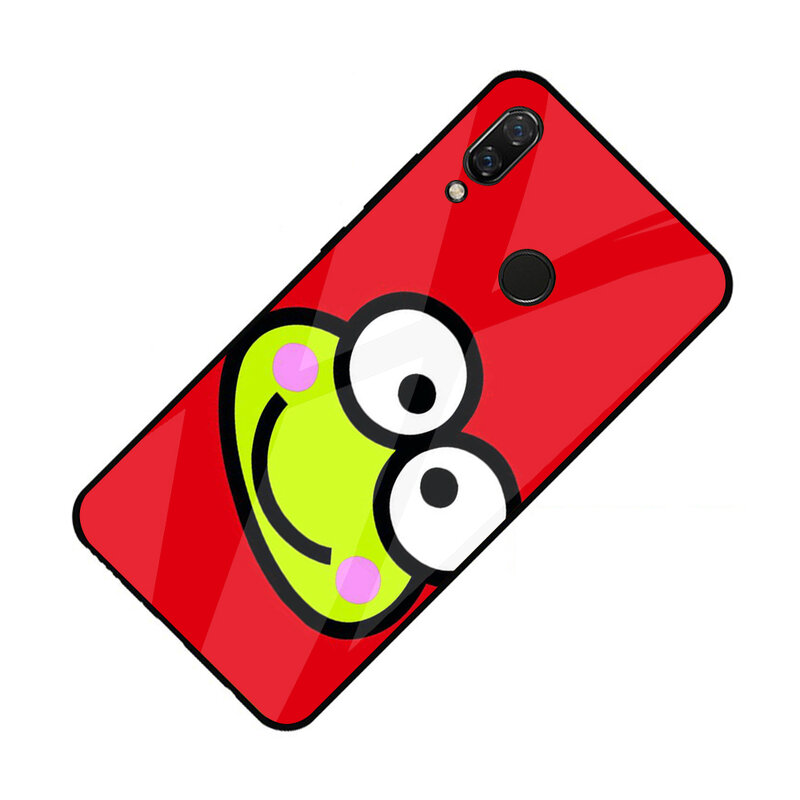 Para Xiaomi Redmi Nota 5 5 5 6 6 7 8 9 Pro Max 8T 9S Nota 10 Pro de dibujos animados lindo de la rana keroppi sonrisa funda de vidrio templado
