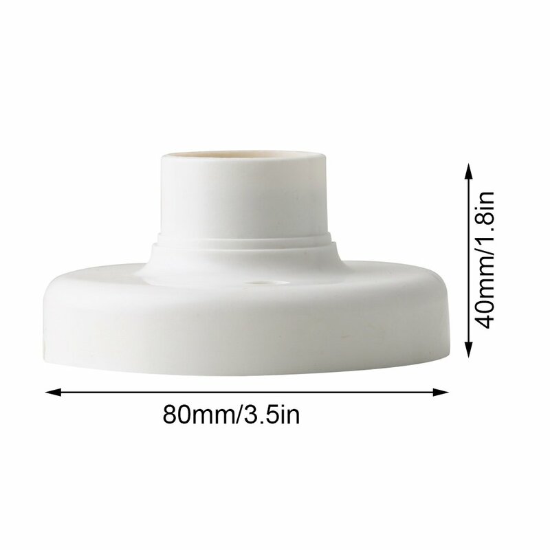 Base redonda de plástico E27, soporte del enchufe de la luz blanca, 1 ud., 2019