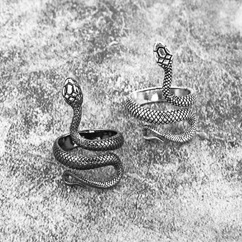 Bague serpent esprit exagéré rétro Punk européen, 1 pièce, mode personnalité stéréoscopique, ouverture réglable, anneau bijoux