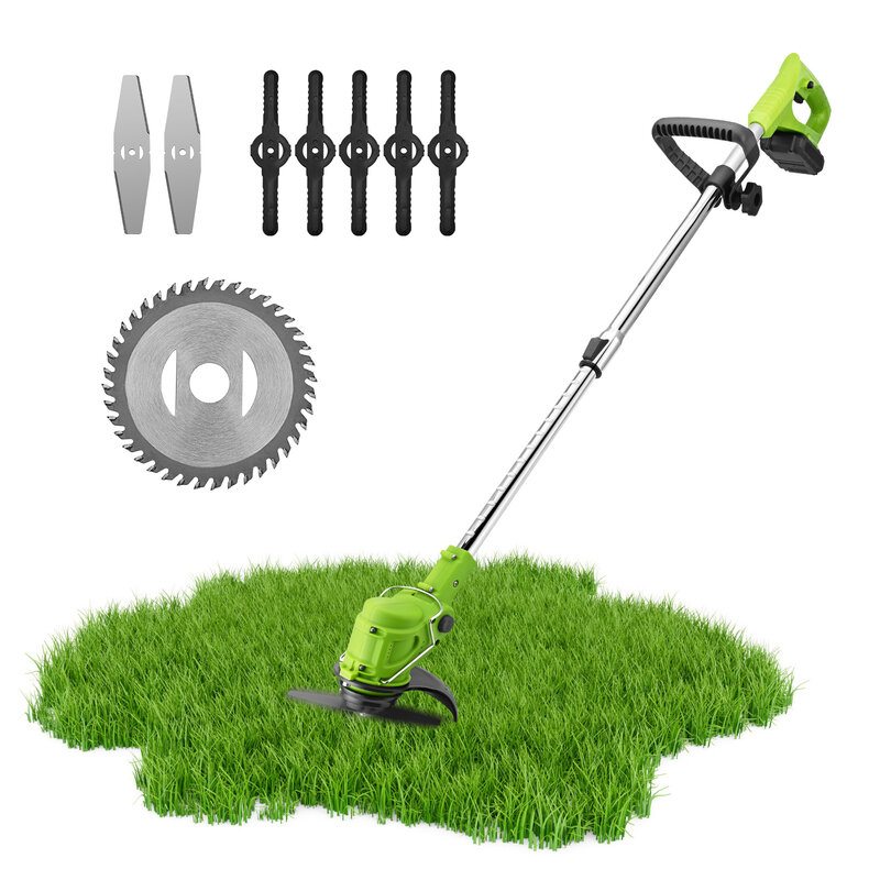 24V Electric Lawn Mower Cordless Grass Trimmer Auto Release String Cutter 3000mAh Li-ion Battery Garden Tools Trimming Machine