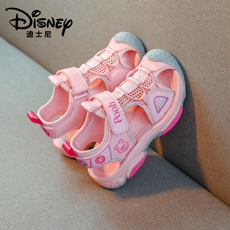 Летние детские сандалии Disney, новинка 2021, нескользящая пляжная обувь с мягкой подошвой для детей, принцессы и девочек