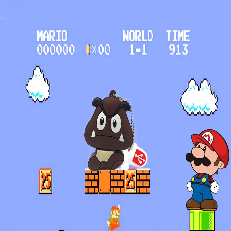Super Mario mushroom cute usb flash drive gift 8g game lovers gadget custom cartoon penfunny creative     stick