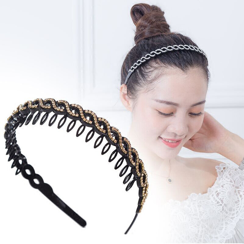 2021New Fashion Hairband lunetta fascia uomo donna sport fascia per capelli cerchio doppio scoppi fiore strass accessori per capelli tornante