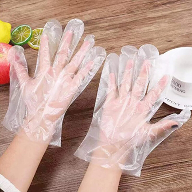 100 szt. Ekologiczne jednorazowe rękawice kuchenne jasne wielofunkcyjne rękawiczki