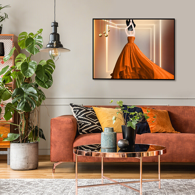 Geometrische kleines mädchen metall abstrakte kunst bild geeignet für home office schlafzimmer studio wand hängen malerei poster decorati