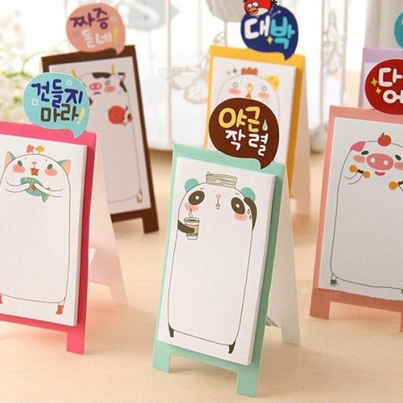 1pcs Cute Animal Memo Pad 5.2*13cm Kawaii Memo Notepad Sticky Notes Bookmark Paper Sticker For Kids Girls Boys Students Gift