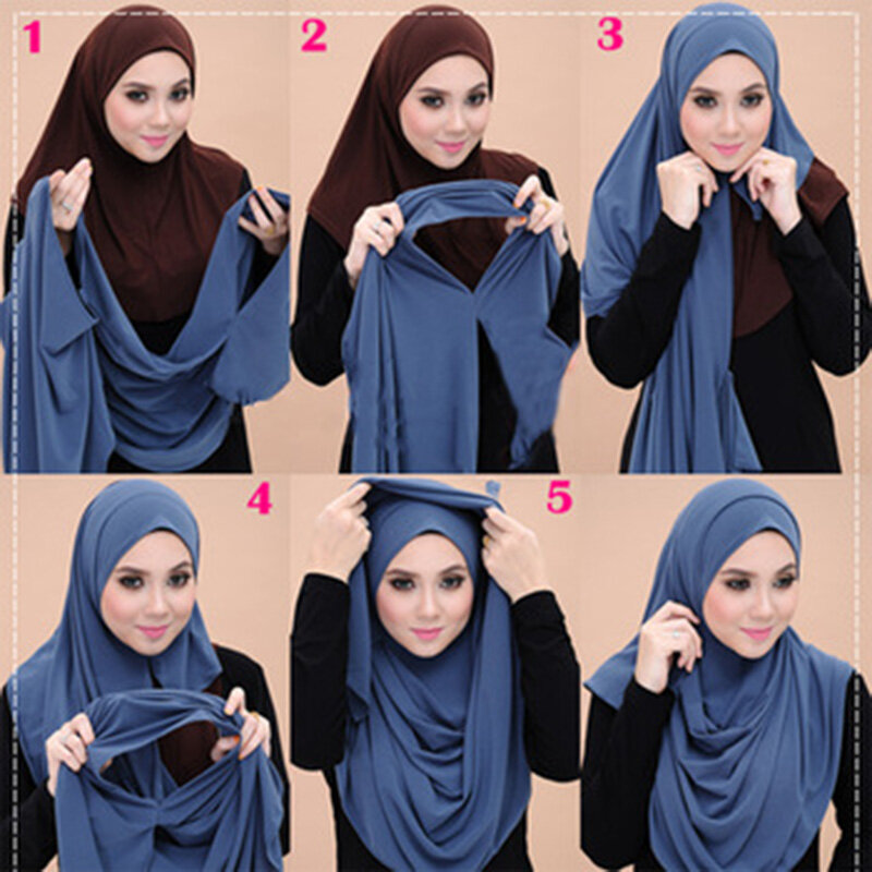 2022 Muslim Double Loop Chiffon Hijab Scarf Femme Musulman Wrap Head Scarves Islamic Headscarf Malaysia Hijab Female Foulard