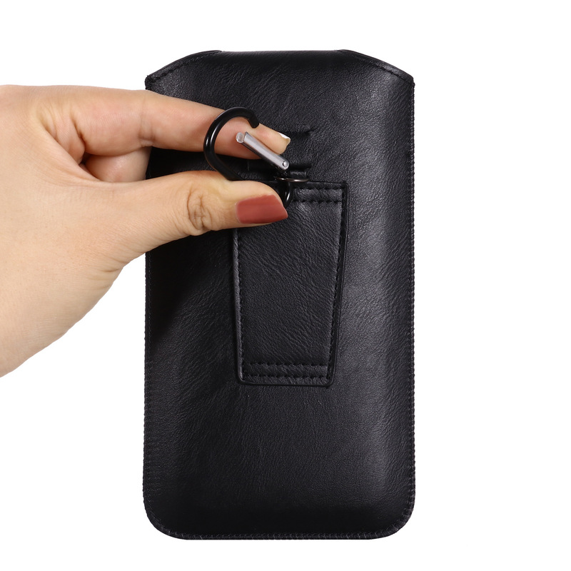 Riñonera Universal de cuero PU para hombre, bolso para teléfono móvil de Color sólido, bolsillo para teléfono móvil, cartera para cinturón