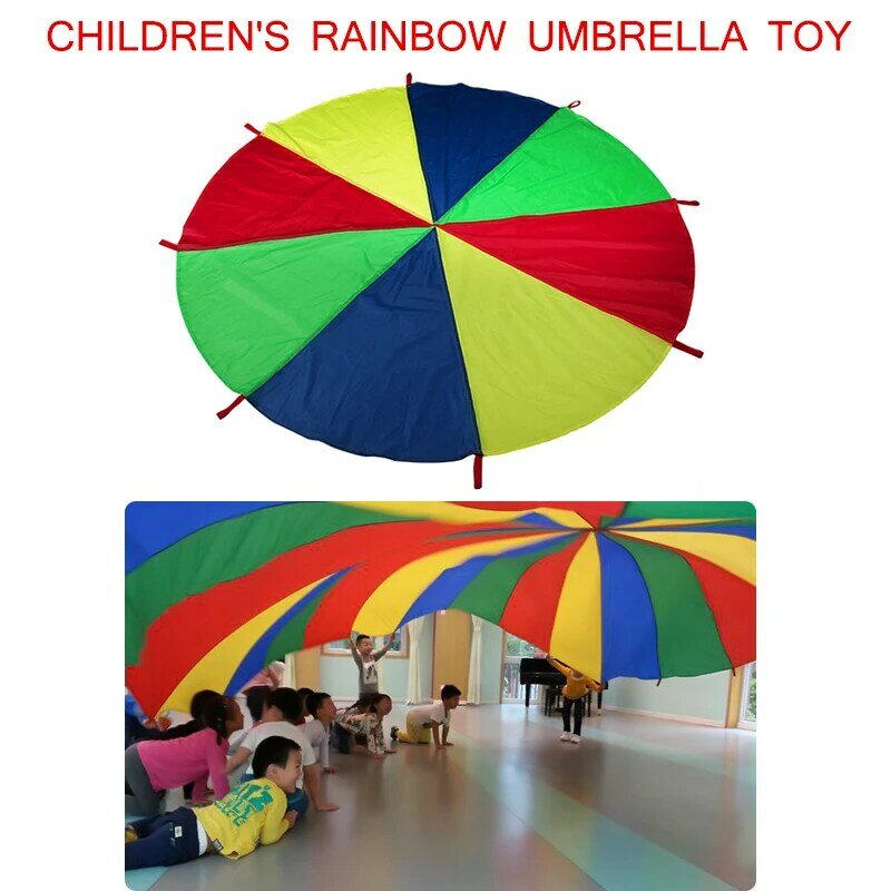 Tapete de paraquedas com alças, para crianças, brinquedo de paraquedas, tenda, cooperativo, presente de aniversário