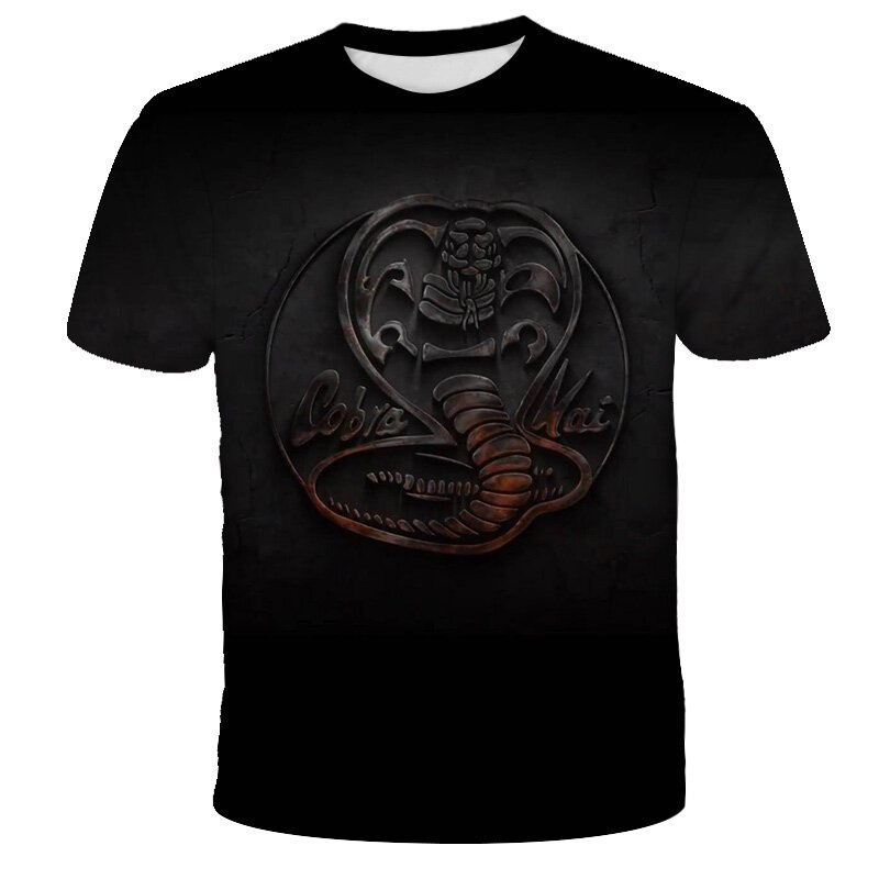 Camiseta Vintage de verano para niños, camisa con estampado 3D Retro de Cobra Kai, kárate