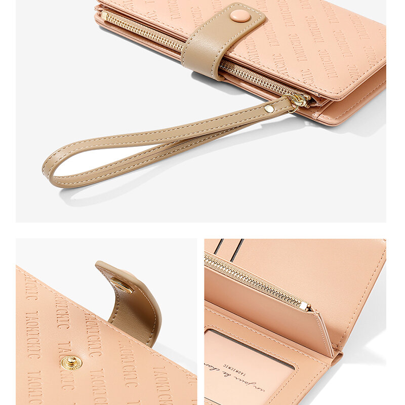 Projektant marki długie opaski portfele kopertówki kobiety miękkie PU skórzane etui na karty torebki damskie moda zdjęcie kieszonkowe torebki Carteras