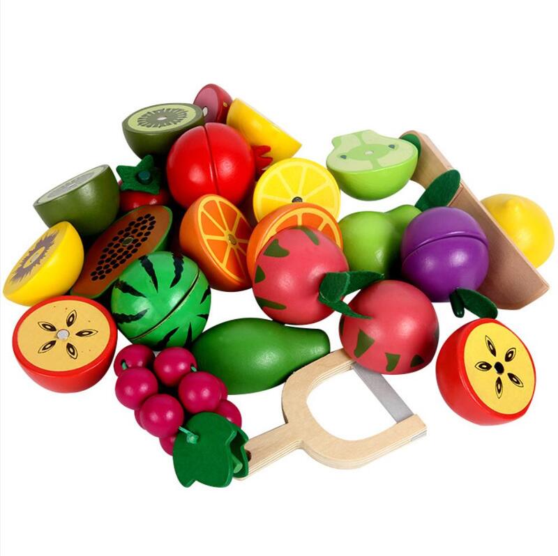 Детские деревянные игрушки для резки фруктов и овощей