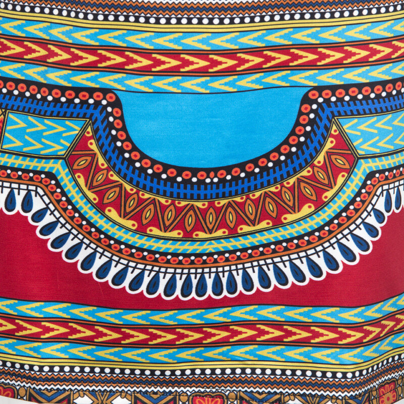 فستان أفريقي Dashiki مطبوع تقليدي للنساء ، فستان ريترو أحمر قصير ، موضة 2020