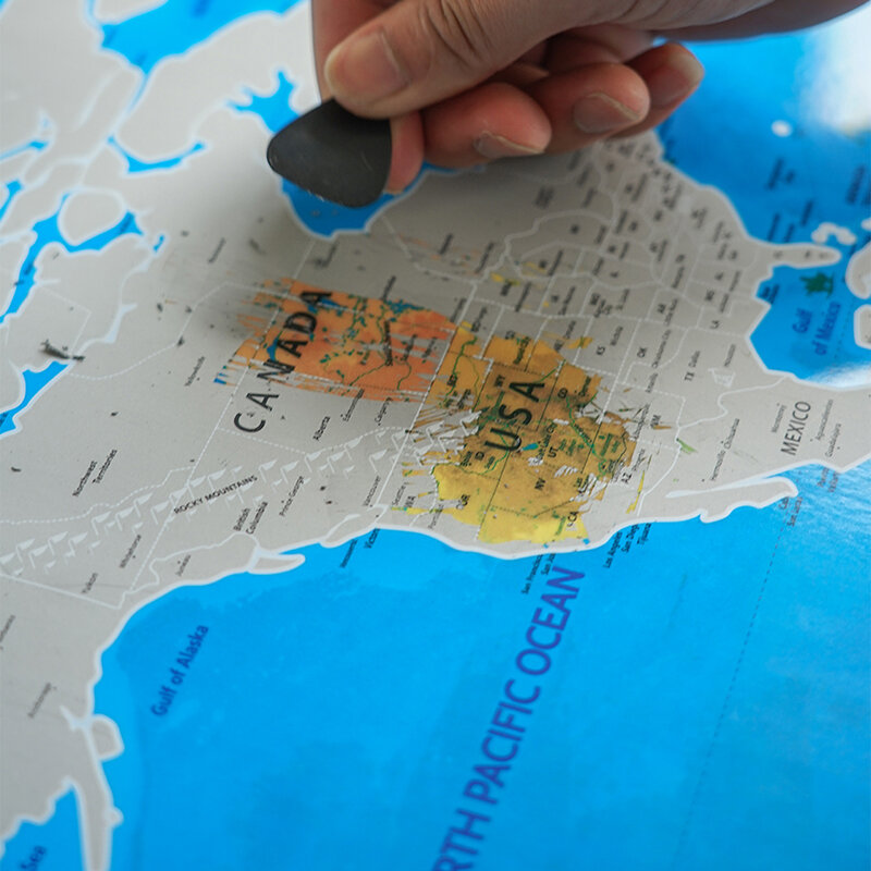 82.5X59.4ซม.ลบ World Travel Scratch Off World Map แผนที่ท่องเที่ยว Scratch สำหรับแผนที่ Room หน้าแรกตกแต่งสำนักงานสติ๊กเกอร์ติ...