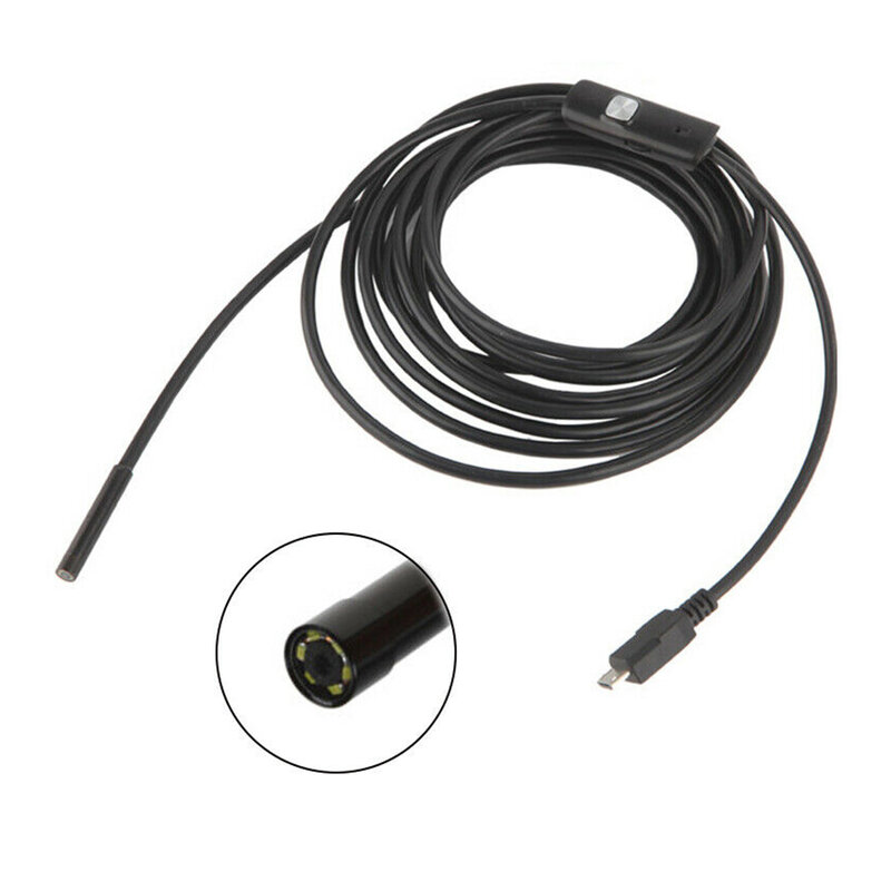 2M 5.5mm obiektyw aparatu endoskop HD IP67 1M 2M 5 M sztywna rurka micro rodzaj USB C boroskop inspekcja wideo dla androida endoskop