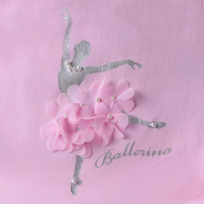 Baohulu Lengan Pendek Anak-anak Balet Gaun Mutiara Bunga Leotard Dansa Gadis Kostum Balerina Balet Tutu Anak-anak Gadis Pakaian