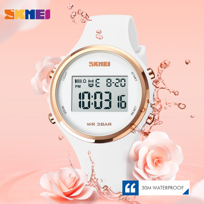 SKMEI Marke Frauen Led-anzeige Elecreonic Uhr Mode Chrono Alarm Digitale Uhr Frau Lila Schwarz Wirstwatch Reloj Mujer 1720