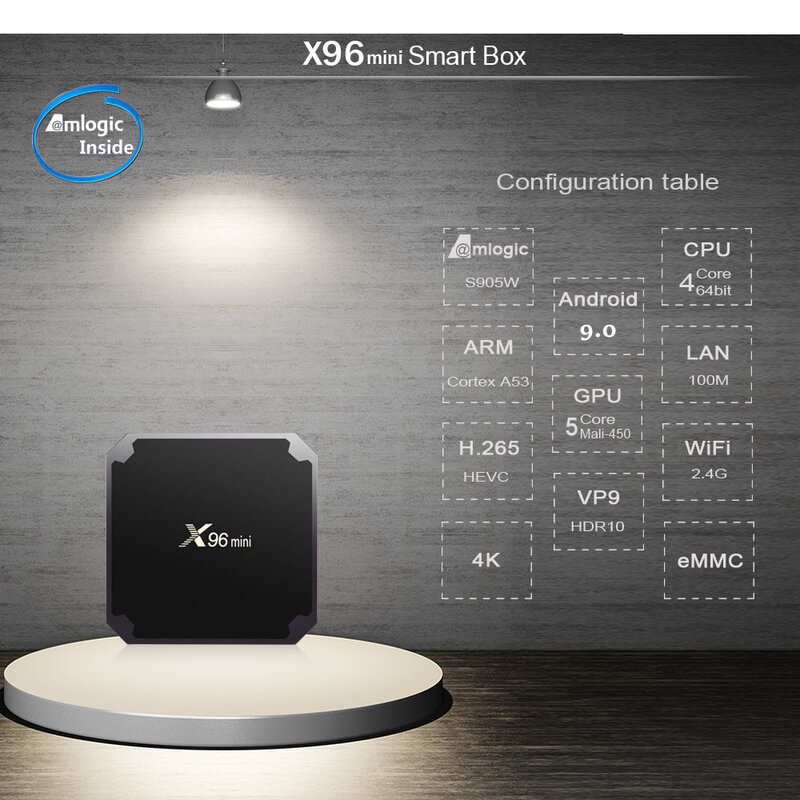 最高X96mini iptvボックスアンドロイド9.0 tvボックス1グラム8グラム2グラム16グラムメディアプレーヤーx96ミニamlogic S905W ip tvセットトップボックス